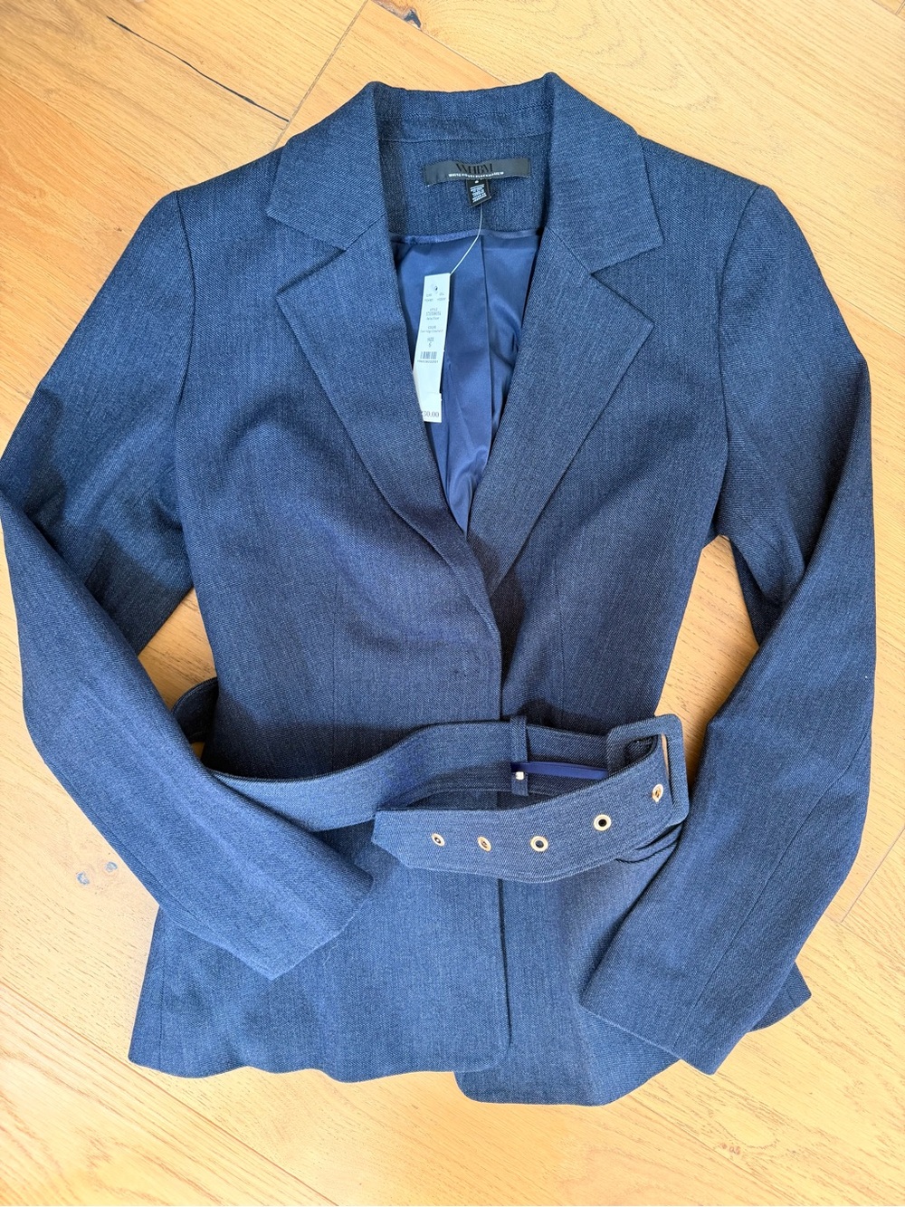 White House Black Market Denim-Look Blazer Size 6
